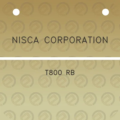 nisca-corporation-t800-rb