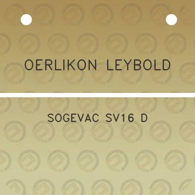 oerlikon-leybold-sogevac-sv16-d