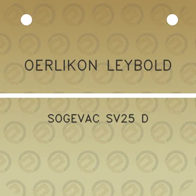 oerlikon-leybold-sogevac-sv25-d