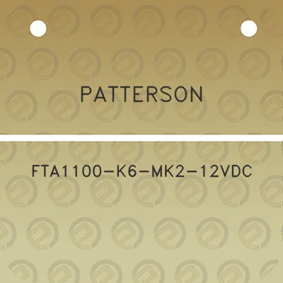 patterson-fta1100-k6-mk2-12vdc