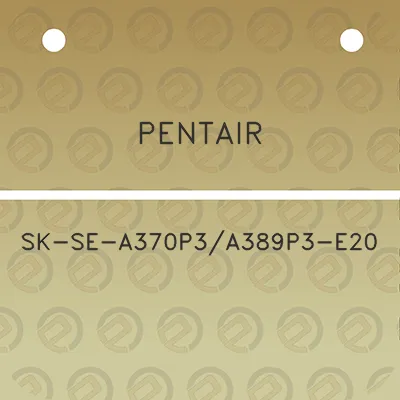 pentair-sk-se-a370p3a389p3-e20