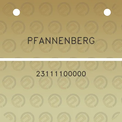 pfannenberg-23111100000