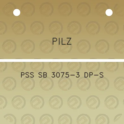 pilz-pss-sb-3075-3-dp-s