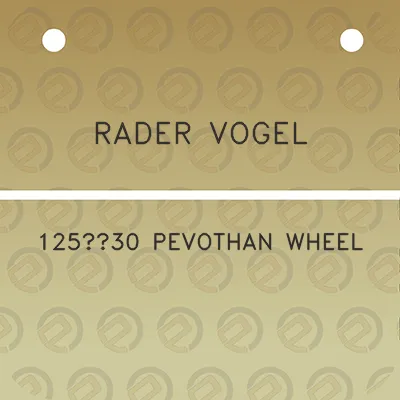 rader-vogel-12530-pevothan-wheel