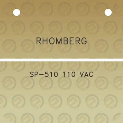 rhomberg-sp-510-110-vac