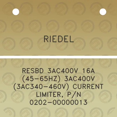 riedel-resbd-3ac400v-16a-45-65hz-3ac400v-3ac340-460v-current-limiter-pn-0202-00000013