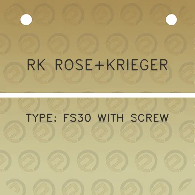 rk-rosekrieger-type-fs30-with-screw