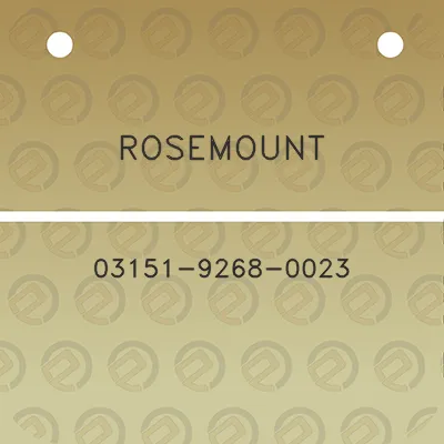 rosemount-03151-9268-0023