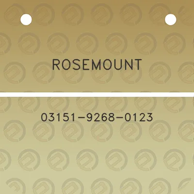 rosemount-03151-9268-0123