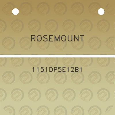 rosemount-1151dp5e12b1