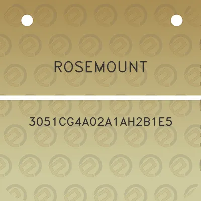 rosemount-3051cg4a02a1ah2b1e5