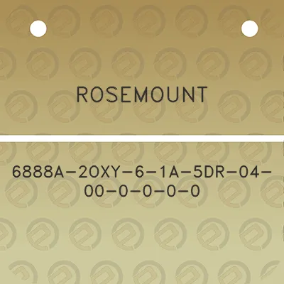 rosemount-6888a-2oxy-6-1a-5dr-04-00-0-0-0-0