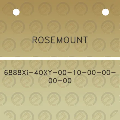 rosemount-6888xi-4oxy-00-10-00-00-00-00