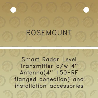 rosemount-smart-radar-level-transmitter-cw-4-antenna4-150rf-flanged-conection-and-installation-accessories