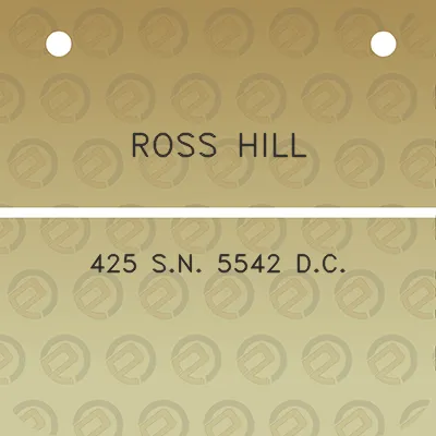 ross-hill-425-sn-5542-dc