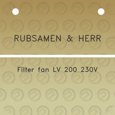 rubsamen-herr-filter-fan-lv-200-230v