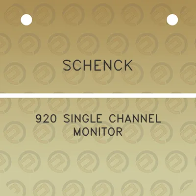 schenck-920-single-channel-monitor