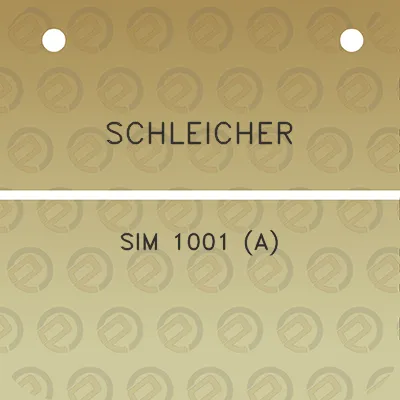 schleicher-sim-1001-a