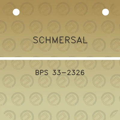 schmersal-bps-33-2326