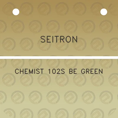 seitron-chemist-102s-be-green