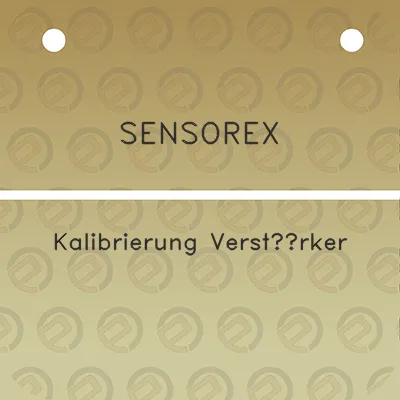 sensorex-kalibrierung-verstarker