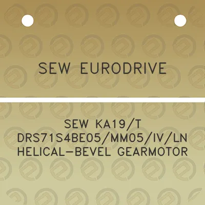 sew-eurodrive-sew-ka19t-drs71s4be05mm05ivln-helical-bevel-gearmotor