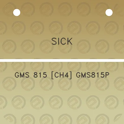 sick-gms-815-ch4-gms815p