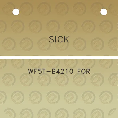 sick-wf5t-b4210-for