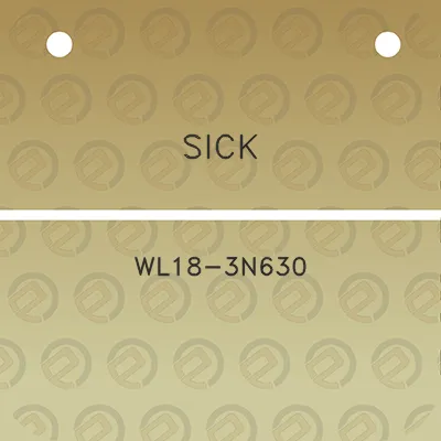 sick-wl18-3n630