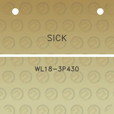 sick-wl18-3p430