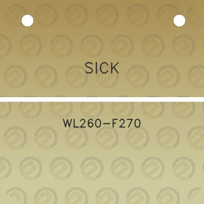 sick-wl260-f270