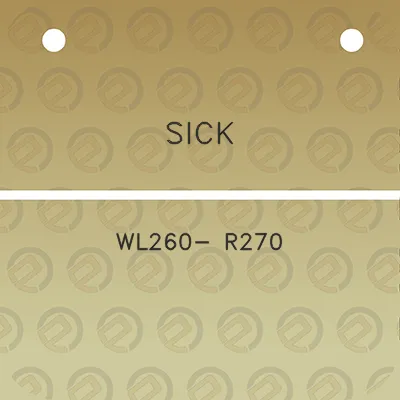 sick-wl260-r270