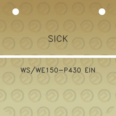 sick-wswe150-p430-ein