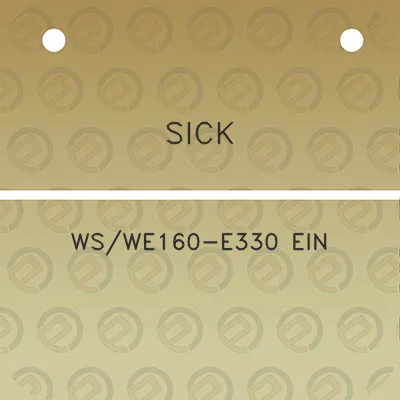 sick-wswe160-e330-ein