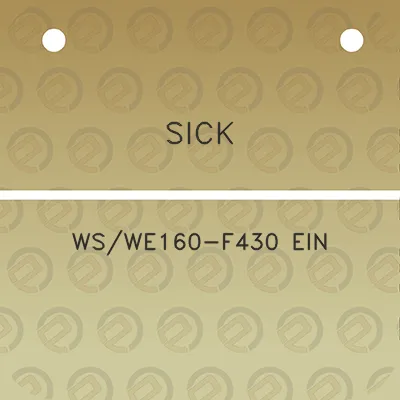 sick-wswe160-f430-ein