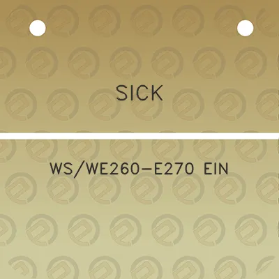 sick-wswe260-e270-ein