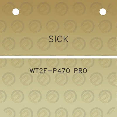 sick-wt2f-p470-pro