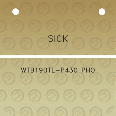 sick-wtb190tl-p430-pho