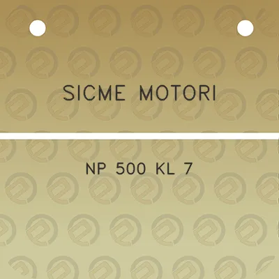 sicme-motori-np-500-kl-7