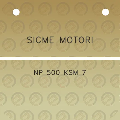 sicme-motori-np-500-ksm-7