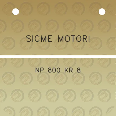 sicme-motori-np-800-kr-8