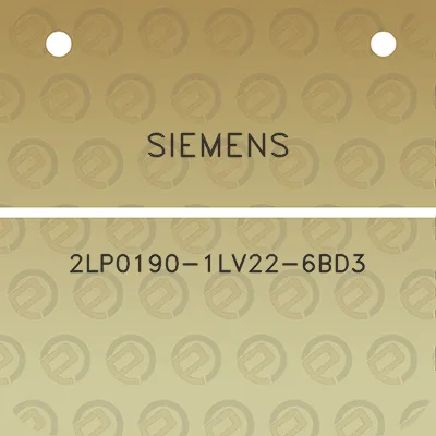 siemens-2lp0190-1lv22-6bd3