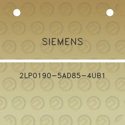 siemens-2lp0190-5ad85-4ub1