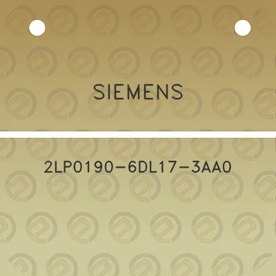 siemens-2lp0190-6dl17-3aa0