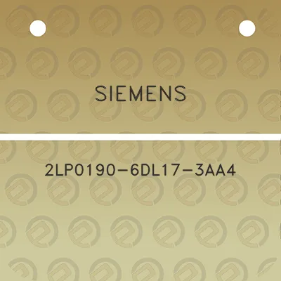 siemens-2lp0190-6dl17-3aa4