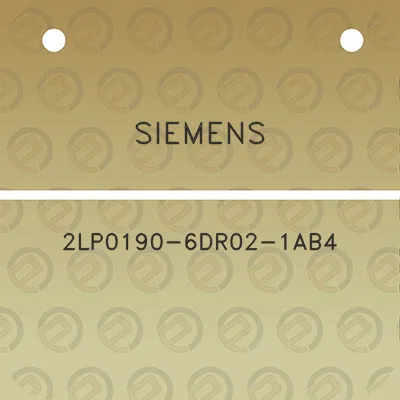 siemens-2lp0190-6dr02-1ab4