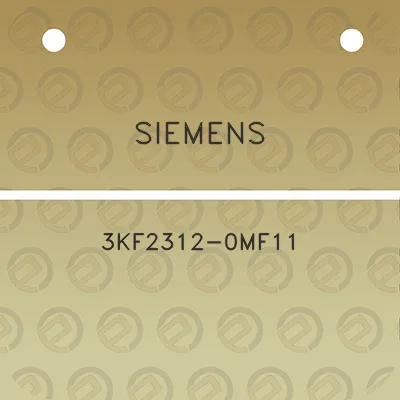 siemens-3kf2312-0mf11