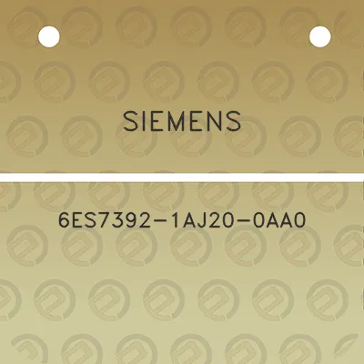 siemens-6es7392-1aj20-0aa0