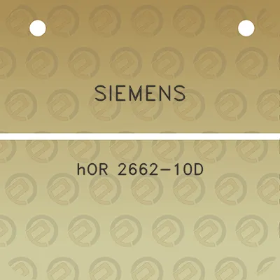 siemens-hor-2662-10d