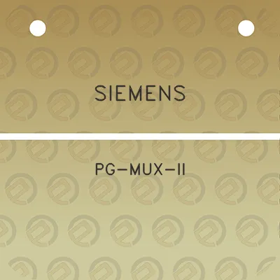 siemens-pg-mux-ii